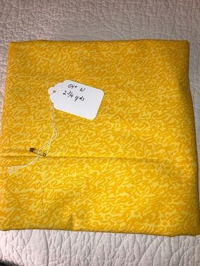 Bright Yellow Patterned Cotton Fabric